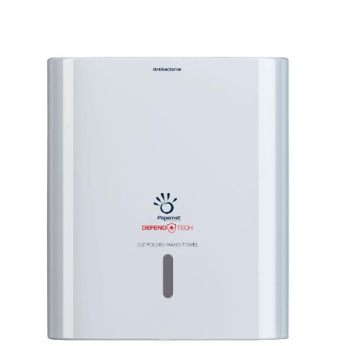 PAPERNET DISPENSER ANTIBATTERICO PER ASCIUGAMANO PIEGATO A C/Z IN PLASTICA BIANCO